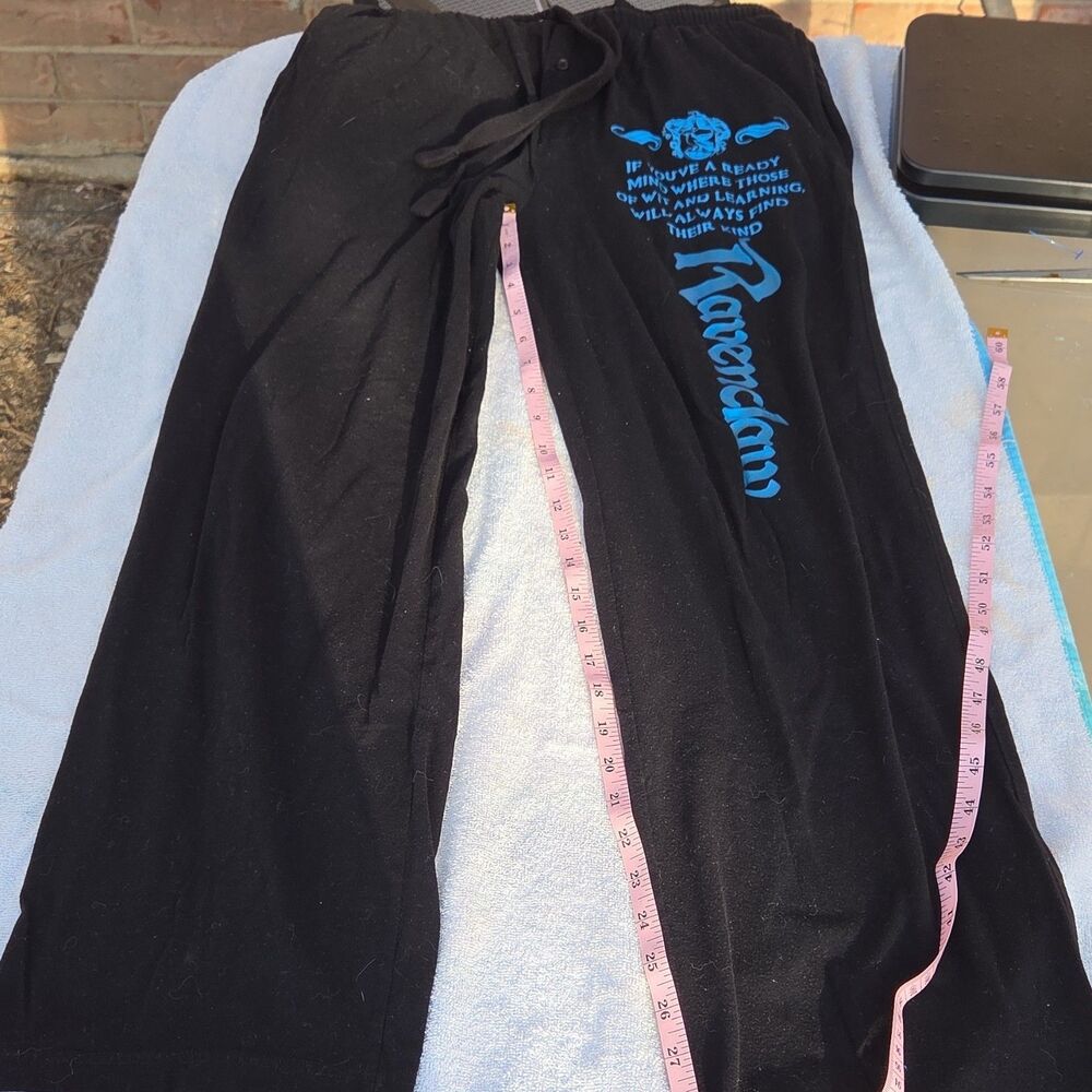Harry Potter Ravenclaw Graphic Lounge Pajama Pants S Black Blue Cotton Blend